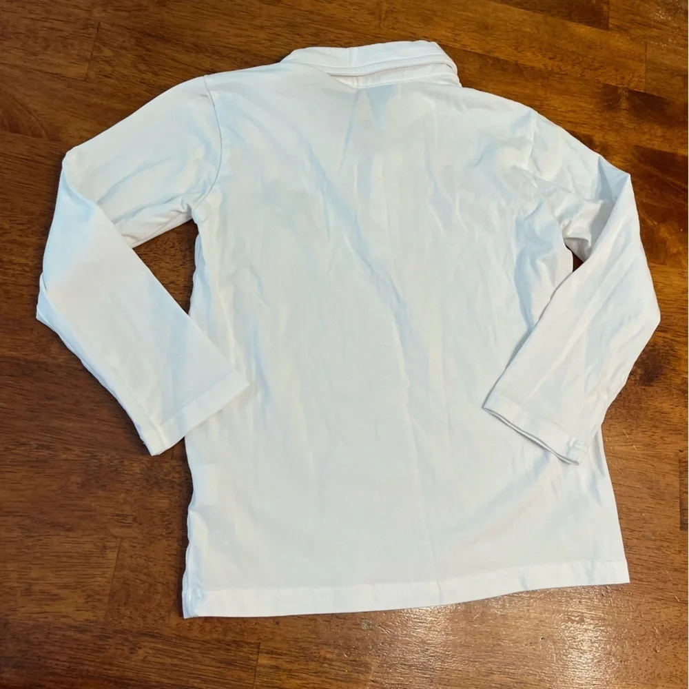 The Smocking Place White Kids Polo long sleeve duck embroidered shirt size 6